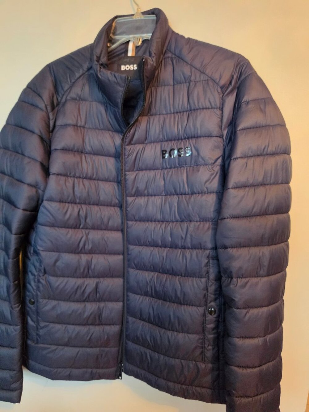Authentic BOSS Hugo Boss Calanos Navy Blue Lightweight Puffer Jacket Size M